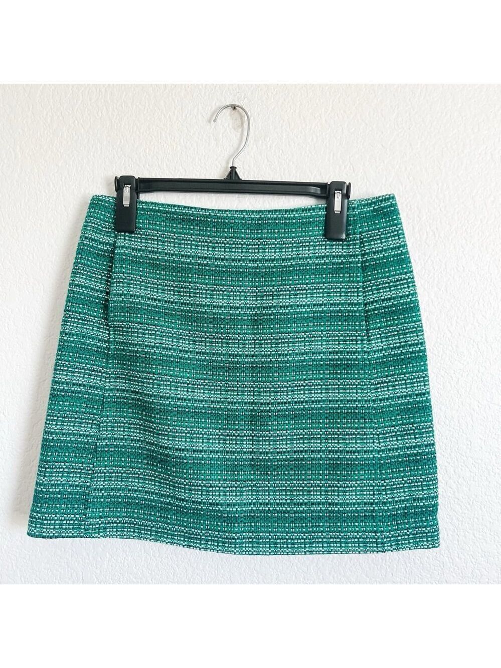 Joe Fresh Size 6 Green Tweed Mini Skirt Clueless Style Officecore